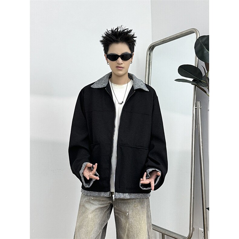 高级感夹克男女春秋季潮牌宽松痞帅翻领小香风外套JK0622-P72,男装夹克,星座308B-1
