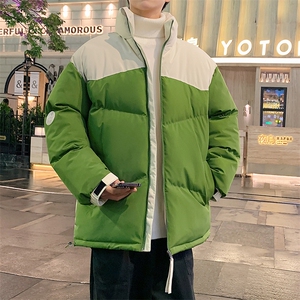 港风潮牌新款拼色立领棉服潮流保暖棉衣M071-P85控118图片
