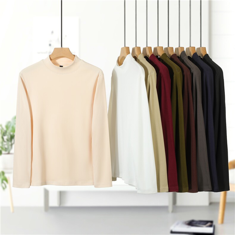 休闲纯色长袖螺纹双面布德绒长袖T恤220克313B-S5081-P18，男装T恤，星座313B