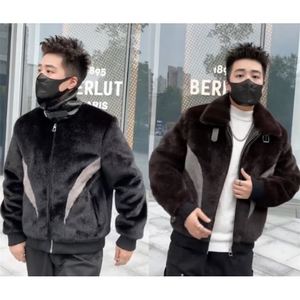 (网图)水貂绒皮毛一体外套男士皮草大衣金貂绒外套313B-1712-P170
