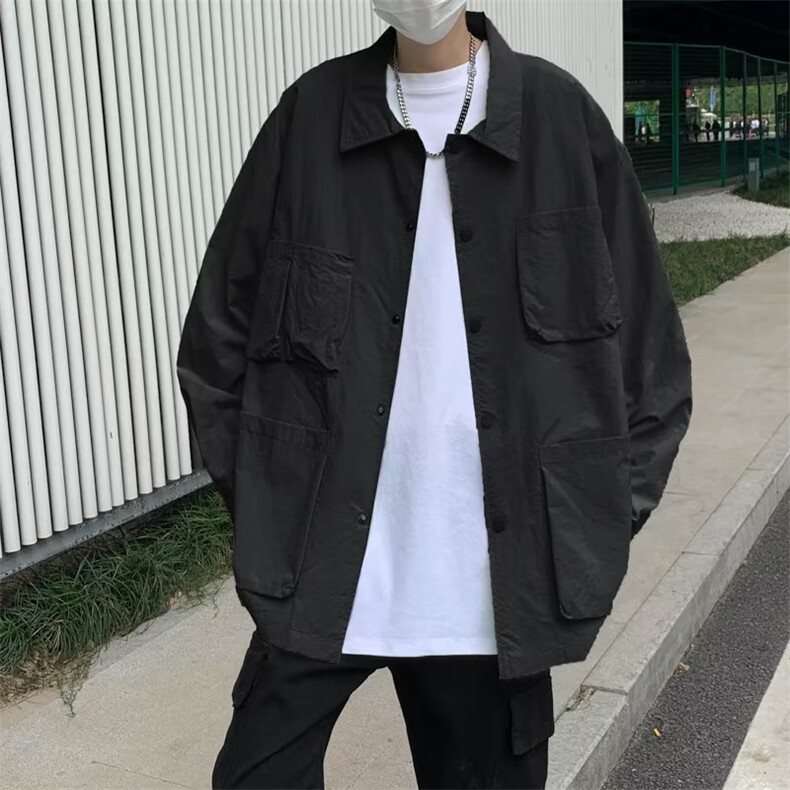 夏季薄款防晒衣男韩版潮流多口袋2024新款ins宽松外套W4850-P41,男装防晒衣,星座412-3