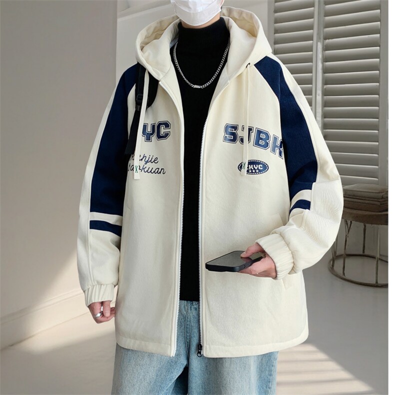 男青年休闲工装加绒夹克加绒加厚夹克棉服保暖外套LH6895-P100图片