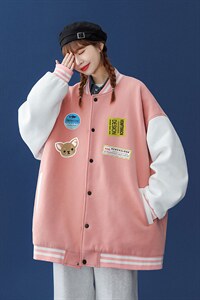 中性风 2023秋季新款设计感港风情侣宽松棒球服夹克G84 p65控78图片
