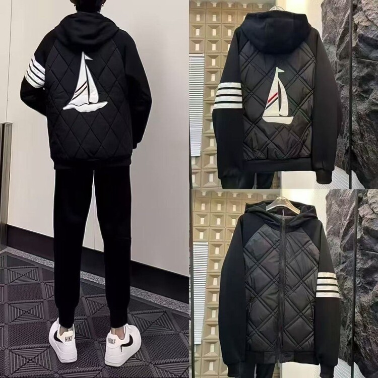 文艺潮流气质大牛津防水黑色连帽棉衣刺绣日系新款时尚ins原宿,男装棉衣,星座218-8
