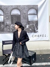 时尚绣花美人头拼接西装，女装西装，Balance Studio