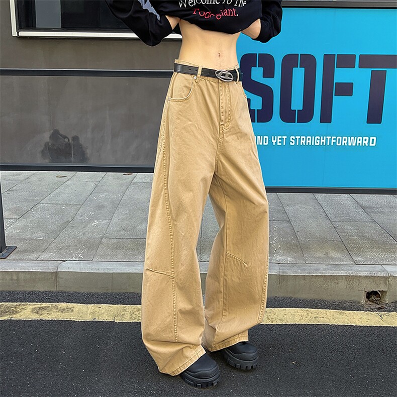 8XL-M工装裤男秋季日系男直筒宽松阔腿休闲弯刀裤子男K9177P65，男装工装外套，电商D206-1