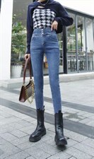 紧身厚绒牛仔裤，女装牛仔裤，茂源祥