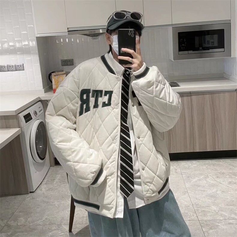 帅气棉服男潮牌ins冬季宽松青年棒球服百搭港风外套棉衣MY57-p75图片