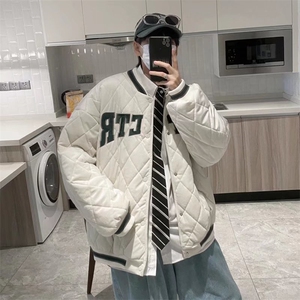 帅气棉服男潮牌ins冬季宽松青年棒球服百搭港风外套棉衣MY57-p75图片