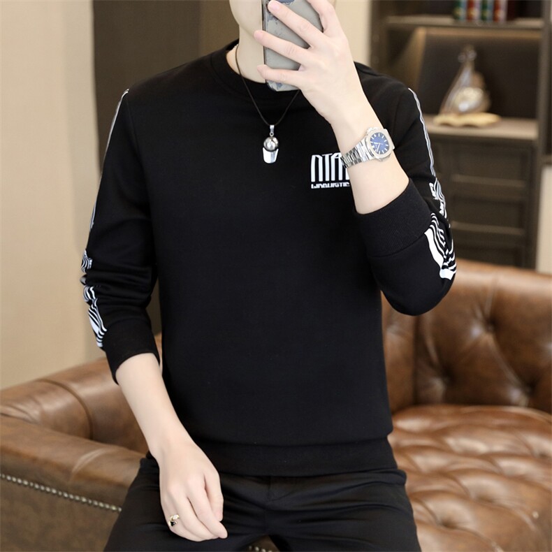 秋季卫衣男士休闲时尚圆领套头圆领卫衣打底衫L512-P47加绒P52,男装T恤,星座310B-3