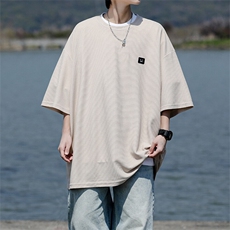 8XL-M重磅！特大码T潮牌上衣男中性华夫格短袖T恤DX304P25控39，男装T恤，电商D206-1