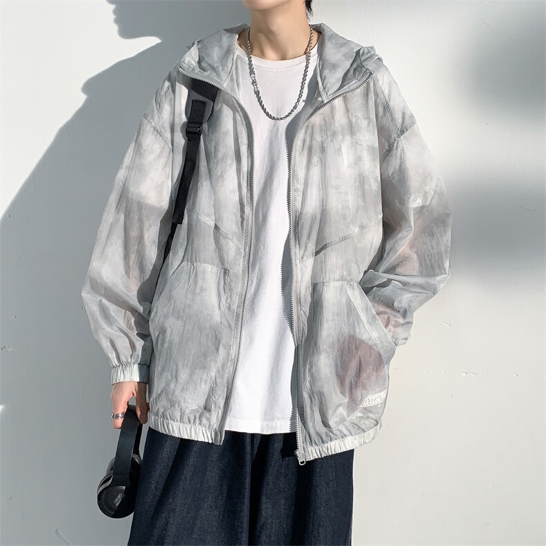 2023轻薄舒适潮流男女情侣夏户外美式连帽防晒衣外套XJ55150-P60,男装夹克,电商A042