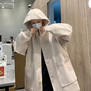 高品质冬款男中长款大衣羊羔毛工装大口袋单排扣风衣外套DY51 P85图片