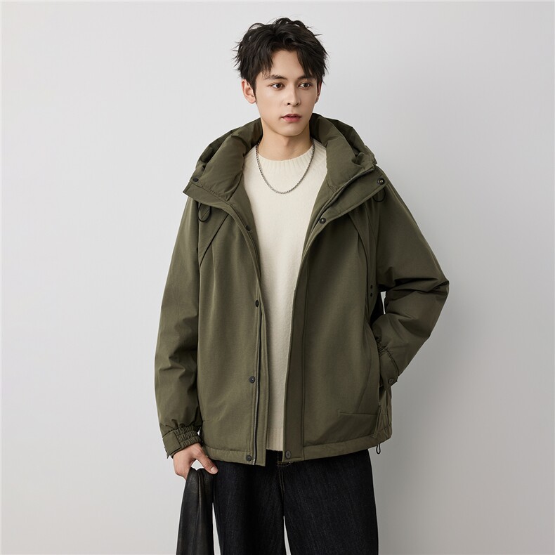 羽绒服男士秋冬季2025新款连帽加厚保暖冬装外套男上衣W5923,男装羽绒服,电商D215