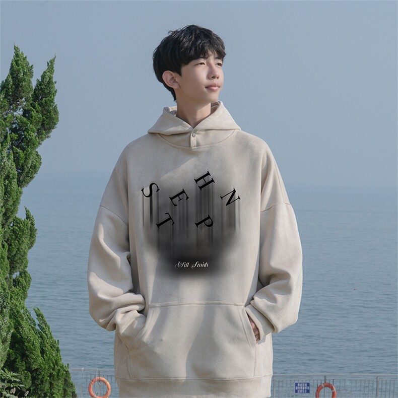 秋季新款潮牌字母印花男wljp-8010麂皮绒连帽特p45控79,男装卫衣,星座605(原A050)