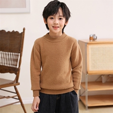 儿童时尚百搭通勤简约加厚半高领羊毛衫，童装儿童羊毛衫，博飞羊绒