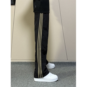 【有货】BN02HH-P45三条杠速干裤子男夏季直筒侧边条纹休闲运动裤,黑色碎条裙怎么搭配图片