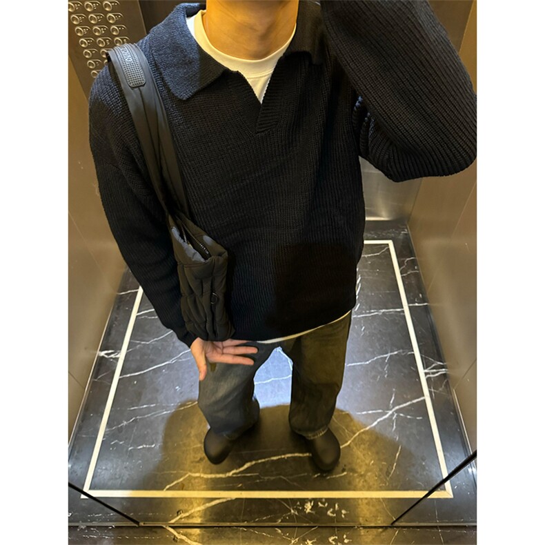 【有货】MY112LL-特P50cleanfit翻领毛衣男美式复古针织衫,男装针织衫/毛衣,星座1007（原301D）
