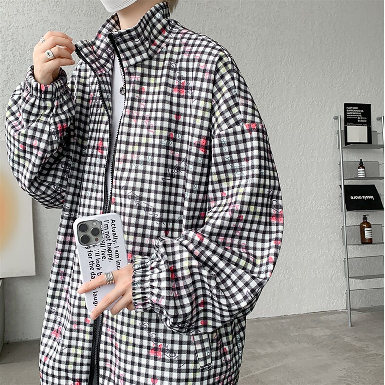 现货JK10068-特批55秋季大码灯芯印花高品质夹克外套宽松上衣,男装夹克,电商A059