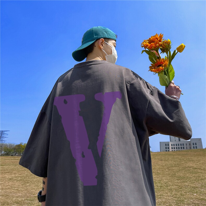 V字休闲短袖T恤男潮牌潮流ins情侣上衣服美式高街夏季宽松五分袖,男装T恤,星座508（原C305）