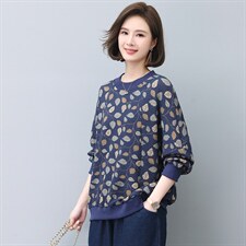 （热卖款）22024年秋季休闲舒适花色上衣，女装卫衣/绒衫，悦见她