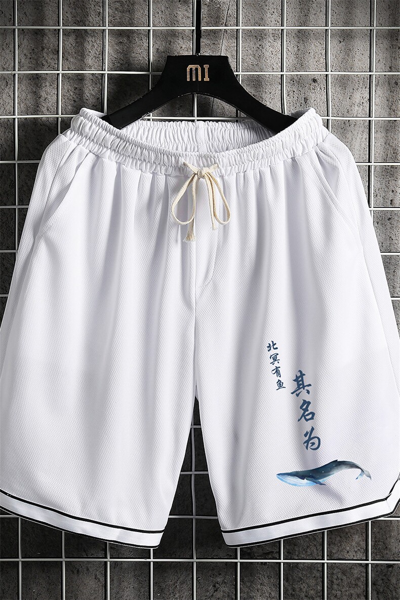 LQ64261-P19篮球夜跑运动短裤男大码宽松冰丝五分裤大裤衩网格,男装休闲裤,电商A040A