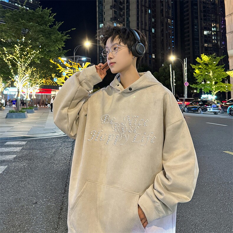 珍珠连帽卫衣潮牌男款休闲情侣外套秋冬XZ225-3-WY11-P55控855,女装短外套,星座225-3