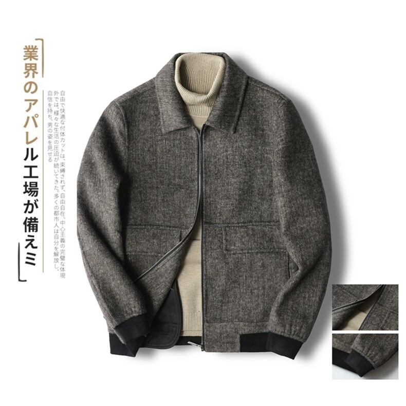 2021阿尔巴卡男士双面羊绒夹克短款外套毛呢大衣Y8879P315控428,男装毛呢大衣,电商D230