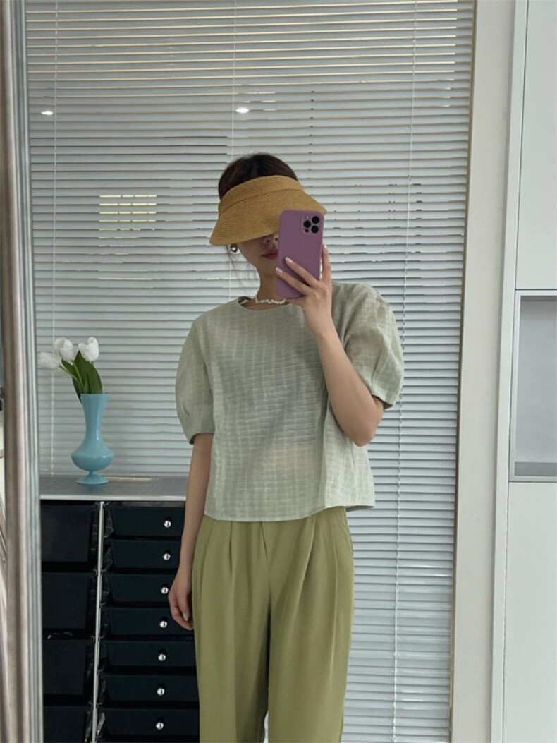 夏季韩版小衫，其它，红糖