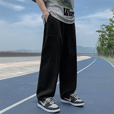 夏季chic宽松阔腿垂坠感直筒工装裤男日系休闲潮牌长裤K3731-P36，男装休闲裤，星座512-2