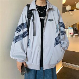 腰果花外套男春秋季韩版潮流百搭夹克ins大码宽松衣服 W1630-P52图片