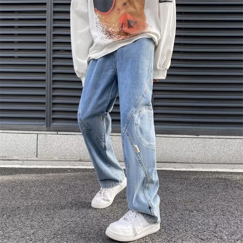 牛仔裤男秋季潮大码休闲裤子高街K575P46,男装牛仔裤,星座1116-2