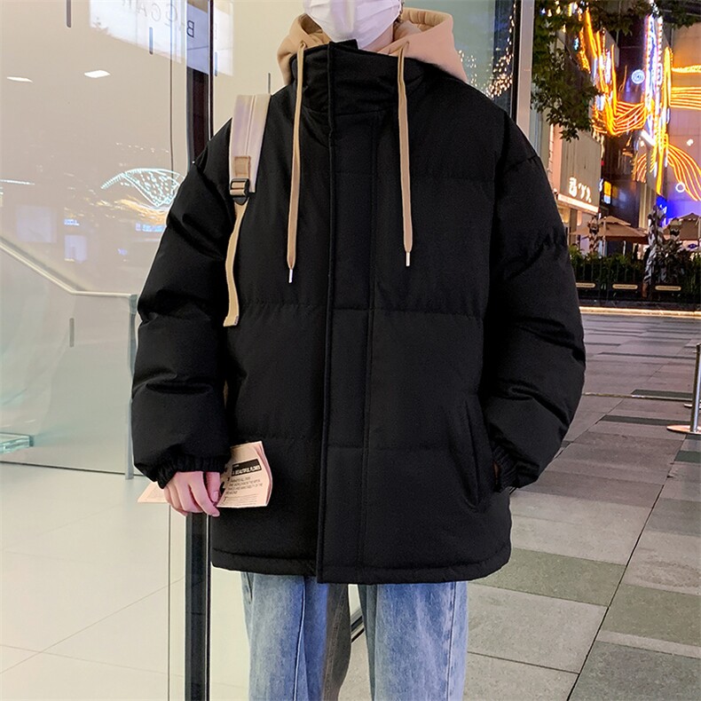 冬季青少年连帽假两件外套加绒加厚休闲简约棉衣棉服5303-P85,男装棉衣,电商B306
