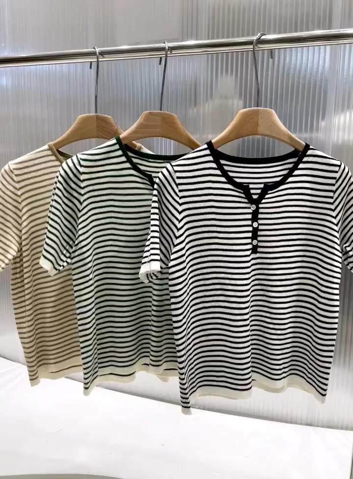 《DAVIDA》现货!韩版简约条纹减龄针织衫，其它，DAVIDA