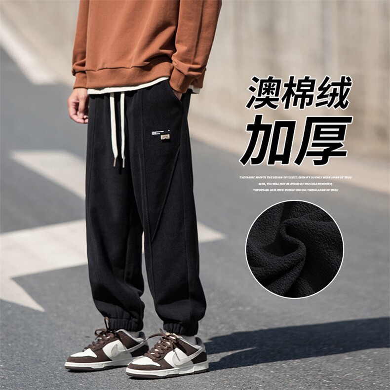 2024冬季新款 cityboy日系 加绒加厚束脚休闲运动裤 K255-P45控78图片