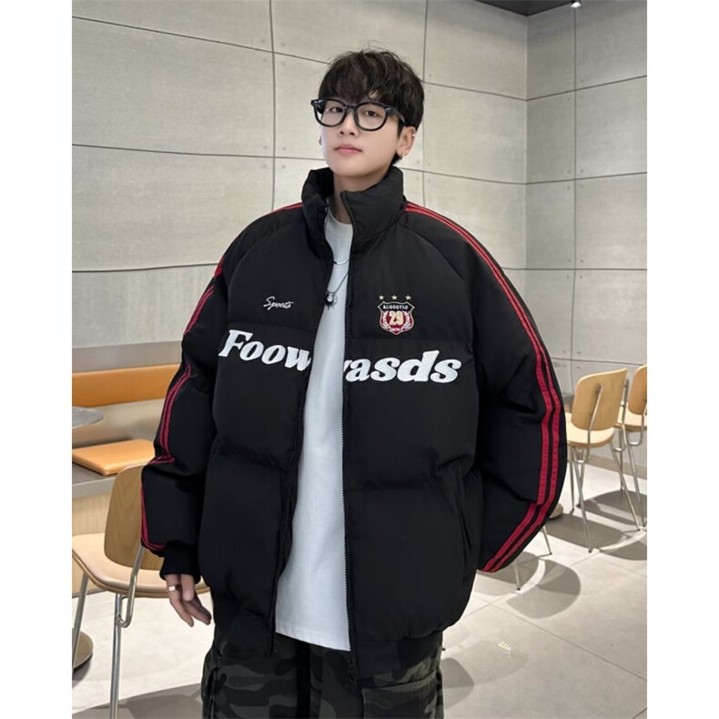 美式复古撞色棉服2024新款加厚保暖棉袄冬季休闲棉衣外套潮M9093,男装棉衣,星座506