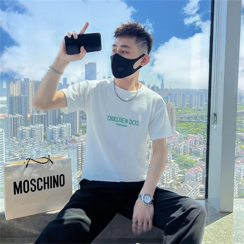 刺绣Polo衫男痞帅短袖翻领T恤2023男装圆领夏季薄款帅气衣服T223,男装T恤,星座1116A-2（原606A-1）