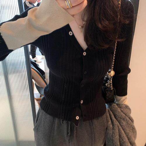 8942v领拼色针织，女装，XTZ style