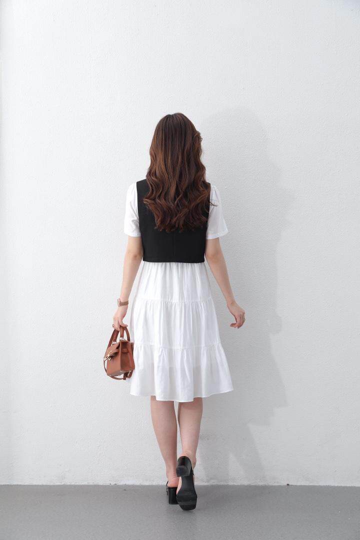 夏季新款韩版两件套连衣裙，女装连衣裙，裳之恋语