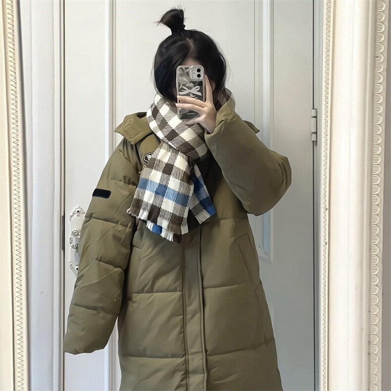 CC086-P105中长款情侣面包服纯色简约长款连帽棉服外套防风,男装棉衣,星座911-3