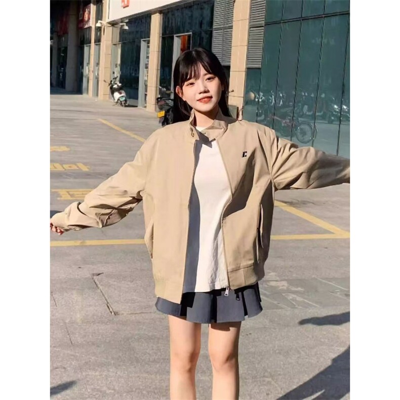 式复古2025时尚新款外套女春秋百搭宽松工装休闲情侣夹克上衣,男装夹克,四季星座505