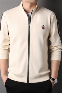 G7675男士2023年秋季新款长袖t恤青年休闲立领开衫卫衣P98图片