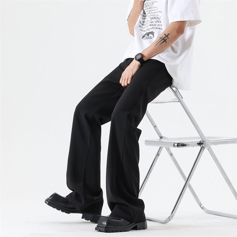 07垂感微喇休闲西裤腰部可调节vibe显瘦裤子男XZ211-1-K2422-P50，男装西裤，星座211-1