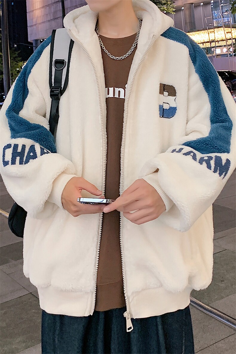 冬装加绒加厚保暖棉衣毛巾绣羊羔绒连帽外套男女919-P110控价158,男装棉衣,电商A441-1