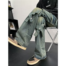 青春流行ins男直筒水洗牛仔裤Y9072P60，男装牛仔裤，星座1116-2