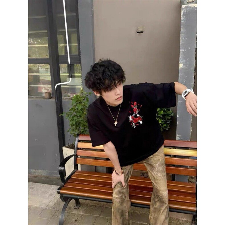 前后刺绣纯棉短袖ZX0284-P35,男装T恤,星座313A(原308A-2)