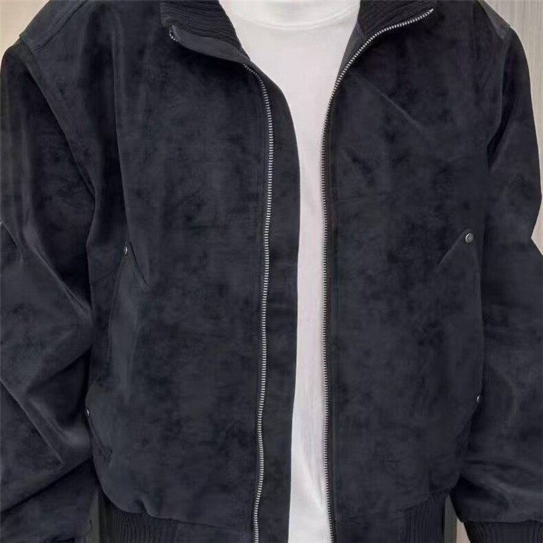 1506/QXJ55670/P73立领PU皮夹克男新款日系复古飞行机车外套,男装夹克,星座1506
