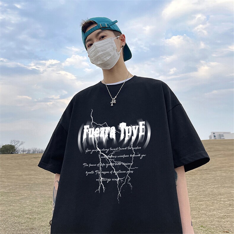 可设48小时发货支持抖音得物来样二开230克重磅美式短袖t恤MT366，男装T恤，电商A486-1