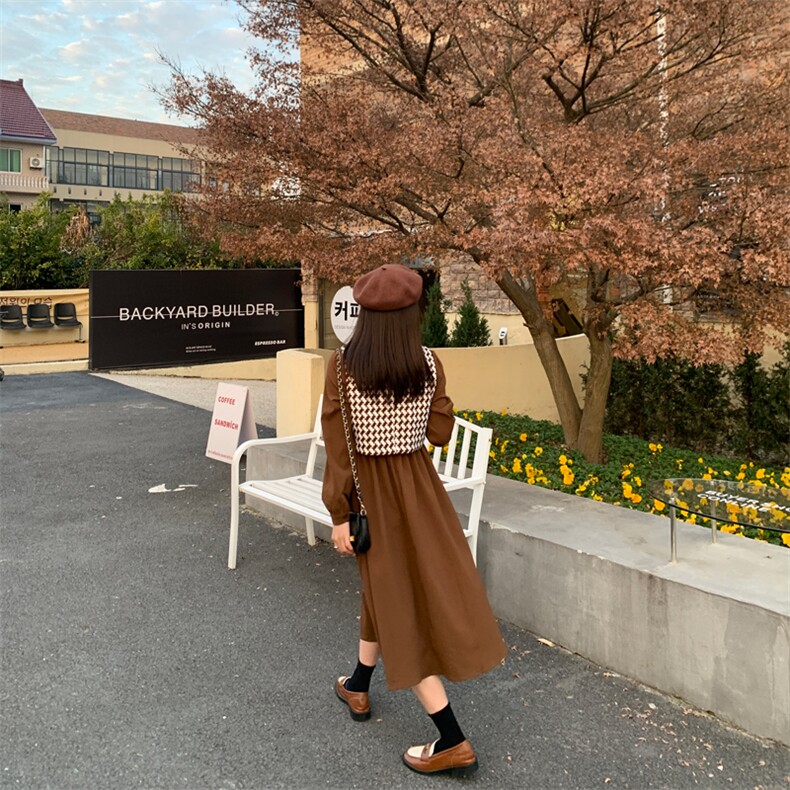 23年新款两件套格子连衣裙,女装连衣裙,菡迪欧娜