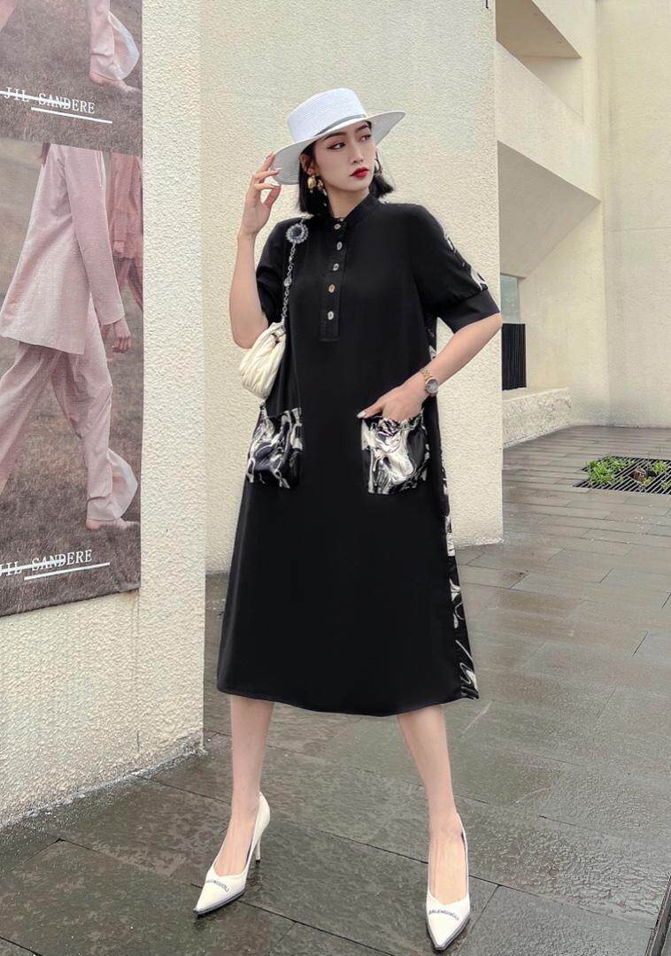 拼色连衣裙，女装连衣裙，FEIZI 飞子